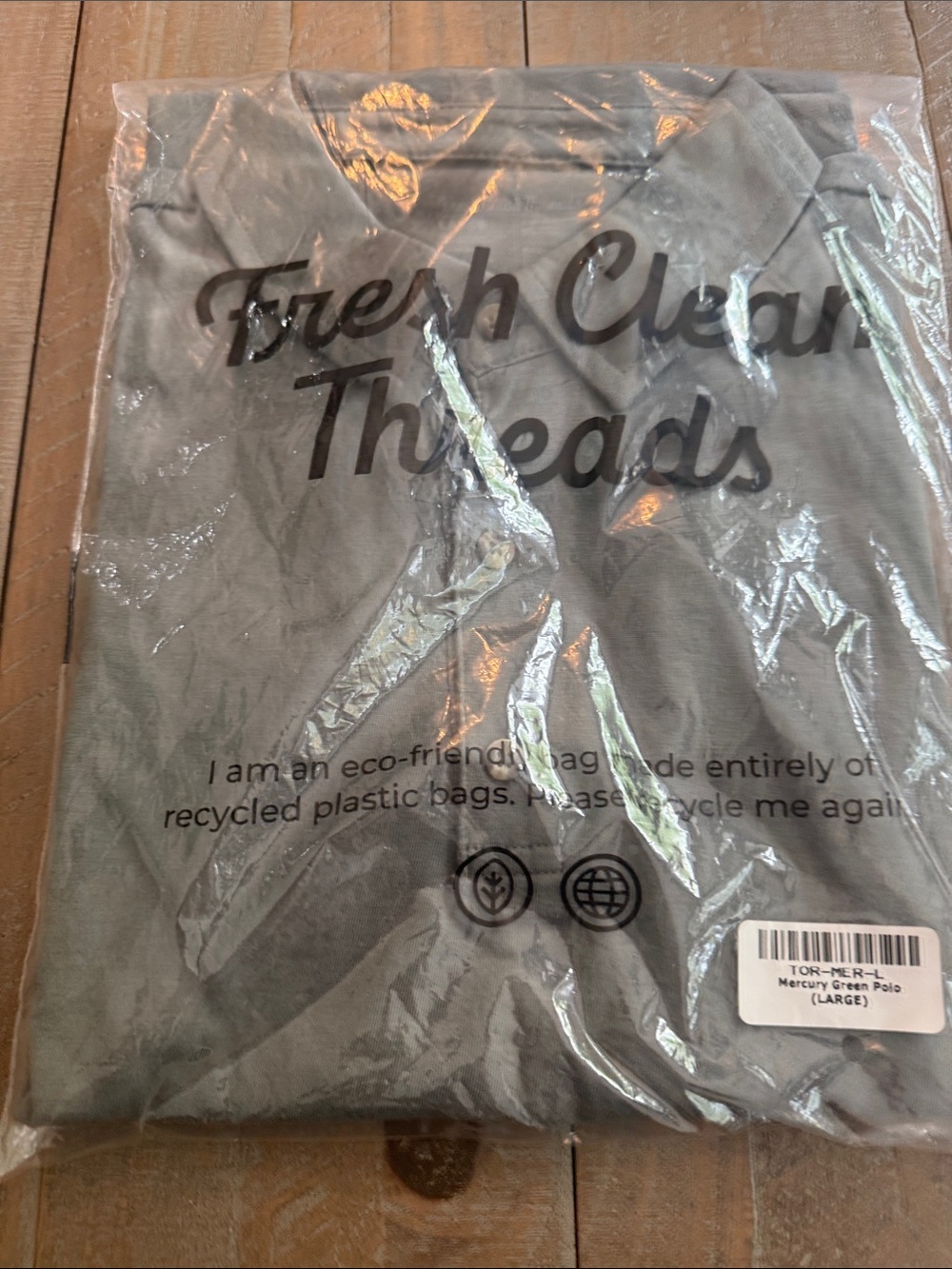 Fresh Clean Threads Mercury Green Polo Shirt - Large